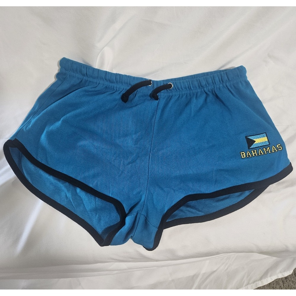Bahamas Nassau Cotton Drawstring Booty Shorts Embroidered Logo